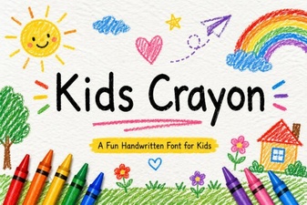 Crafting with a Playful Kids Crayon Font Style